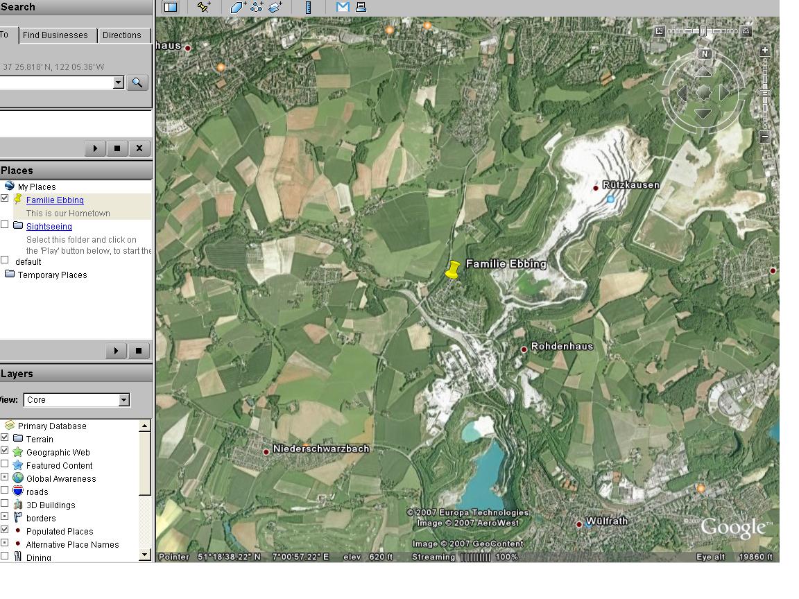 Rohndehaus bei Google earth